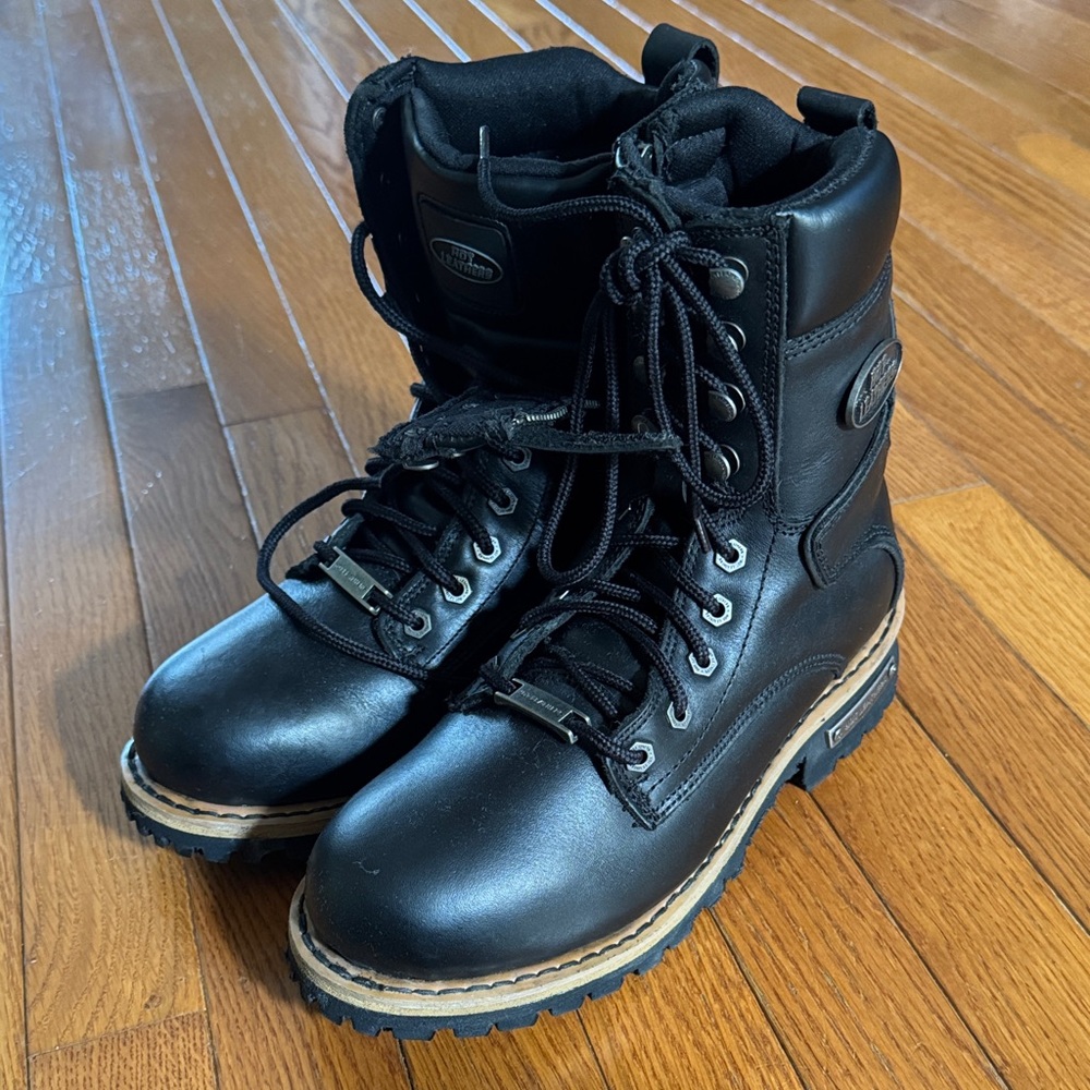 NEW Hot Leathers 8" Two-Tone Leather Logger Boots - Men’s Size 7